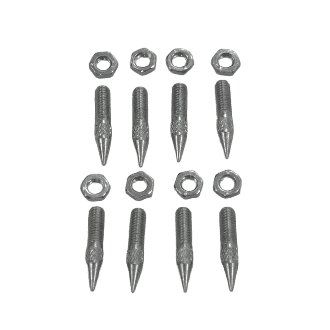 Atacama M6 Carpet Spikes C/W Lock Nuts - Silver